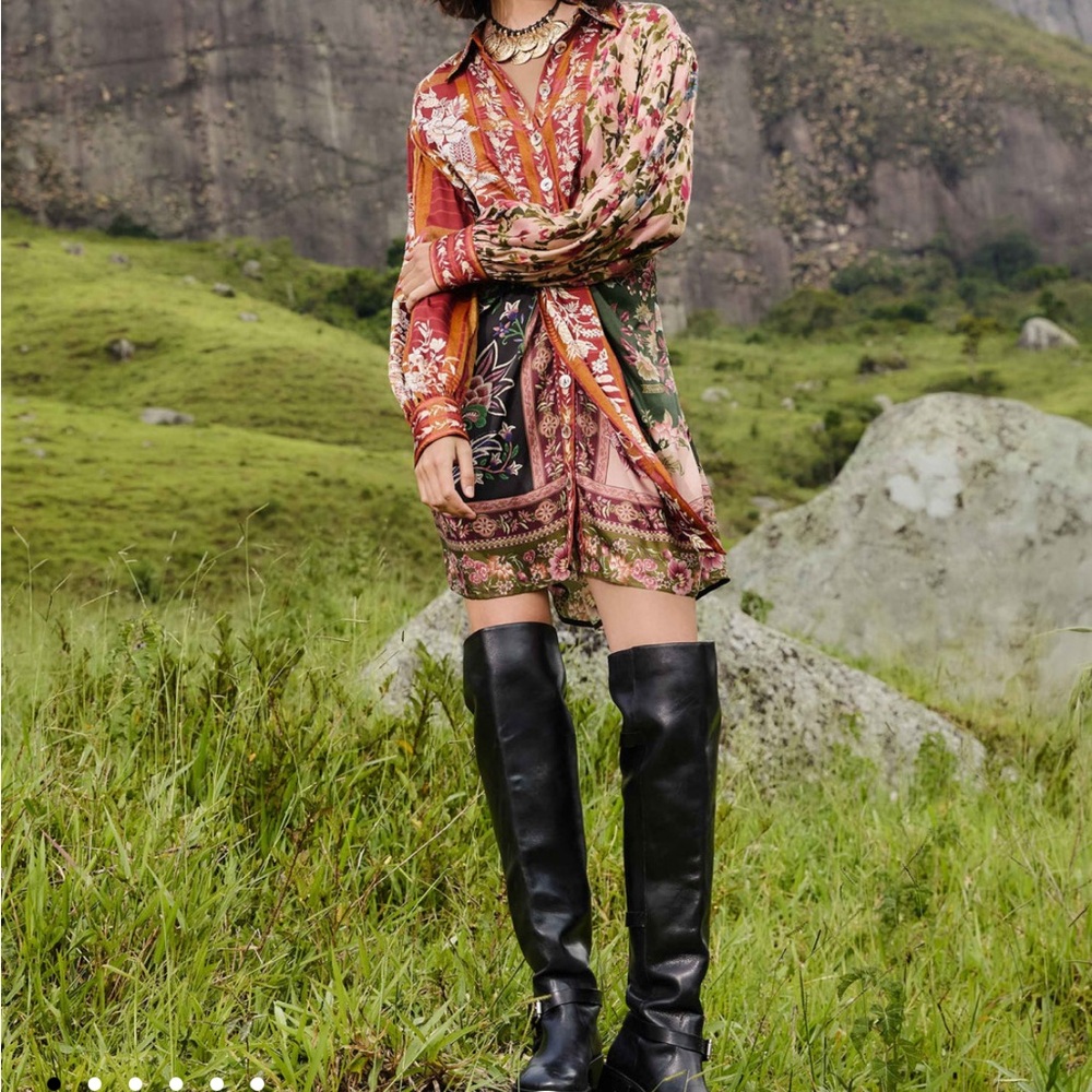 Farm Rio Mixed Winter Garden Viscose Mini Dress - new with tags , medium